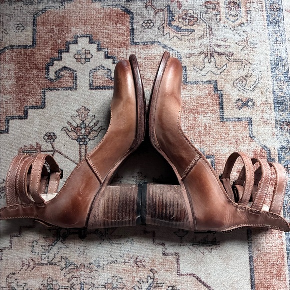 Freebird Randi Tan Leather Heels with Triple Strap - Picture 5 of 9